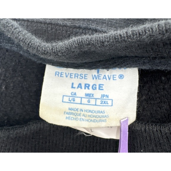 Champion Reverse Weave Mens Oversized Arch Crew Black Sweatshirt Sz Large - Picture 9 of 10